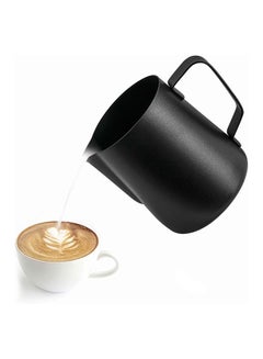 Buy Coffee Milk Frothing Cup Black 350ml in UAE