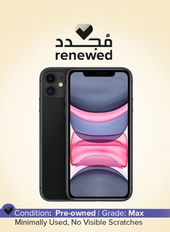 Buy Renewed - iPhone 11 With FaceTime Black 64GB 4G LTE in UAE