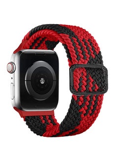 Buy Braided Nylon Strap Apple Watch 42/44/45mm Black/Red in Saudi Arabia
