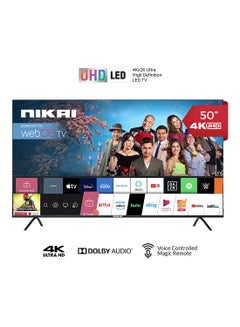 Buy 50 Inch UHD LED WebOS Smart Tv Platinum Series, Magic Remote, Cinema Screen Design 4K Ultra HDR, Dolby Audio, Smart Voice Control, Apps YouTube, Netflix, Shahid NIK50MEU4STN Grey in Saudi Arabia