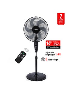 Buy Classic Stand Fan With Remote 75 W OMF1793 Black in UAE