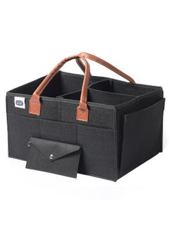 Buy Foldable And Portable Diaper Caddy Organizer Caddy With Pouch - Medium - Black in Saudi Arabia