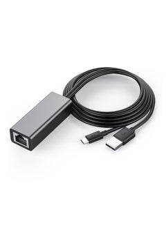 اشتري محول Micro USB إلى إيثرنت بسرعة 10/100 ميجا بت في الثانية لأجهزة التلفزيون/أجهزة البث بما في ذلك Chromecast Google Home Mini باللون الأسود والأسود لون أسود. في الامارات