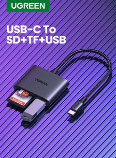 اشتري قارئ بطاقة SD تايب سي مع منفذ USB A لسلسلة ايفون 15 محول بطاقة ذاكرة مايكرو اس د يمتوافق مع بطاقة SD/TF/Micro SD لهاتف iPhone 15 /سامسونج اس24 اس23 الترا/ الكاميرا/الماوس/لوحة المفاتيح/محرك أقراص فلاش رمادي في السعودية