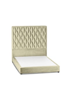 Buy Madrid Velvet Bed Frame Beige 200x100cm in Saudi Arabia