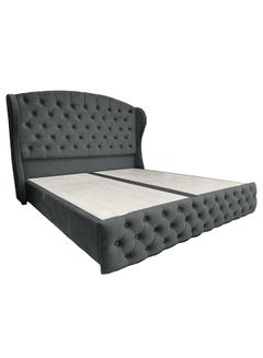 Buy Serin Velvet Bed Frame Dark Gray 200x160cm in Saudi Arabia