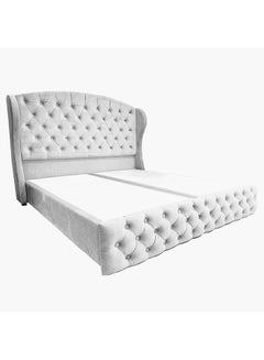 اشتري Modern Design Straight Upholstered Velvet Back Bed بريك 90x200سم في السعودية