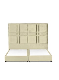 Buy Berlin Velvet Bed Frame Beige 200x180cm in Saudi Arabia