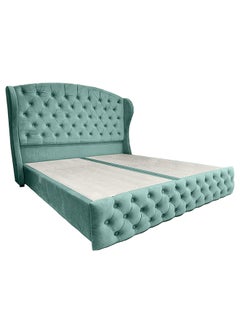 Buy Serin Velvet Bed Frame Turquoise 200x200cm in Saudi Arabia