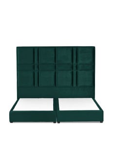 اشتري Modern Design Straight Upholstered Velvet Back Bed أخضر 150x200سم في السعودية