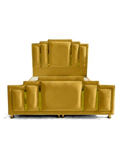 اشتري Modern Design Straight Upholstered Velvet Back Bed جملي 160x200سم في السعودية