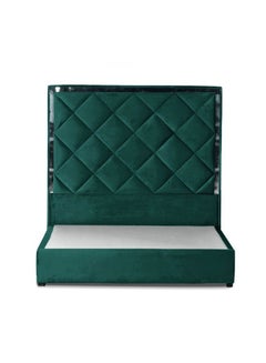 اشتري Modern Design Straight Upholstered Velvet Back Bed أخضر 90x200سم في السعودية