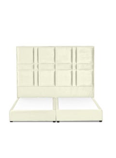 اشتري Modern Design Straight Upholstered Velvet Back Bed بيج 140x200سم في السعودية