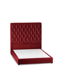 Buy Madrid Velvet Bed Frame Burgundy 200x90cm in Saudi Arabia