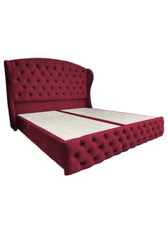 Buy Serin Velvet Bed Frame Burgundy 200x150cm in Saudi Arabia