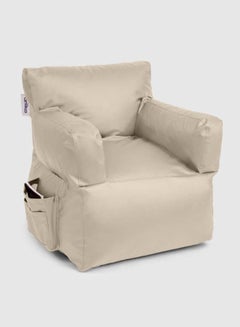 اشتري Leather Mighty Bean Bag Beige 75 × 78 × 92cm في مصر