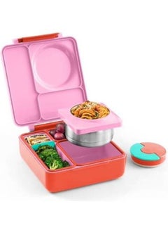 Buy 2nd Gen Kids Bento Box with Insulated Thermos Pink/Red 21.59x19.05x7.62cm in Saudi Arabia