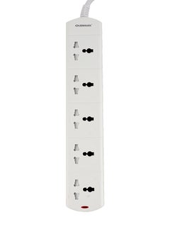 اشتري 5 Way Power Extension Cord Socket أبيض في الامارات