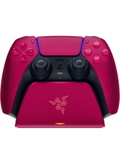 Buy Razer Quick Charging Stand For Playstation 5, Quick Charge, Curved Cradle Design, Matches Ps5 Dualsense Wireless Controller, USb Powered - Cosmic Red (Controller Sold Separately) in Saudi Arabia
