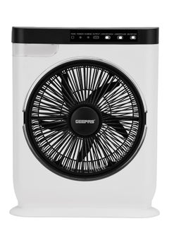 Buy Rechargeable 12'' Box Fan, 10hrs working time, Powerful motor, Personal Desk Fan with Led Night Light ,10 Hours Working Time, Solar Input, USB Output, Up/Down Tilting, Five Leaf Blades GF919 White , Blue in Saudi Arabia
