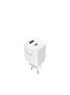 Buy UC30 Wall Charger 30W Dual Ports( PD 30W,USB-A 18W) Support (PPS/PD3.0),EU White in Egypt