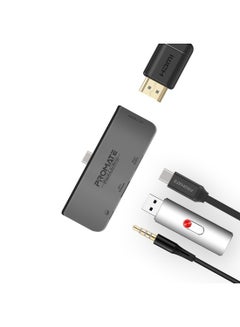 اشتري موزع باد هاب-برو بمنفذ USB Type-C بتقنية PD وبقدرة 100 وات ومنفذ USB 3.0 ومنفذ HDMI بجودة 4K ومنفذ مقاس 3.5 مم رمادي في الامارات