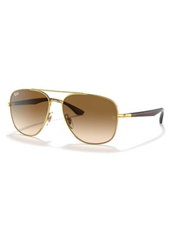 Buy Unisex UV Protection Square Shape Metal Sunglasses RB3683 001/51 56-15 - Lens Size: 56 Mm - Polished Gold in UAE