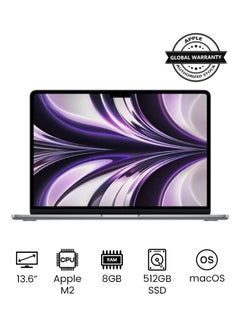 Buy MacBook Air MLXX3 13.6-Inch Display : Apple M2 chip with 8-core CPU and 10-core GPU, 512GB/ English Keyboard(International version) Space Grey in Saudi Arabia