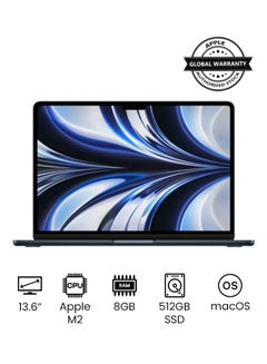 Buy MacBook Air MLY43 13-Inch Display : Apple M2 chip with 8-core CPU and 10-core GPU, 512GB/ English Keyboard(International version) Midnight in Saudi Arabia