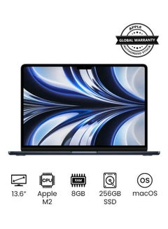 اشتري MacBook Air MLY33 13.6-Inch Display : Apple M2 chip with 8-core CPU and 8-core GPU, 256GB/ English Keyboard Midnight في مصر