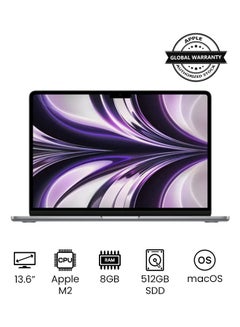 Buy MacBook Air MLXX3 13-Inch Display : Apple M2 chip with 8-core CPU and 10-core GPU, 512GB- English Arabic Keyboard Space Grey in Egypt
