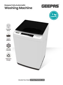 Buy Fully Automatic Top Load Washing Machine With Durable Body/Highly Efficient/Premium Design/LED Digital Display/Diamond Drum for Better Cleaning 7 Kg 450 W GFWM7909WCXN White in Saudi Arabia