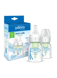 Buy 2 Oz/60 Ml Anti-Colic Pp Narrow Options+ Bottle, 2-Pack With Preemie Nipple in UAE