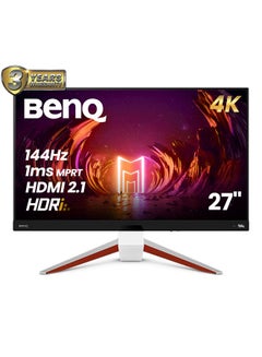 Buy MOBIUZ EX2710U 4K UHD 27-Inch(68cm) VESA DisplayHDR600 IPS Gaming Monitor with Remote-4k@120Hz PS5 Compatible,98%DCI-P3,144Hz,1ms MPRT,AMD FreeSync Premium Pro,Speakers,HDMI 2.1,DP,USB 3.0Hub White in Saudi Arabia