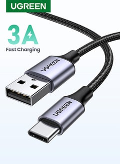 اشتري كابل بيانات Type C من USB A إلى USB C بسلك مضفر من النايلون فائق الجودة متوافق مع أجهزة سامسونج جالاكسي وماك بوك برو وسويتش وهواوي وميت بوك X برو وآي باد ميني 6 بطول 3 أمتار رمادي في السعودية