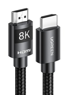 اشتري كابل HDMI 2.1 بجودة 8K ودقة فائقة الوضوح وسرعة عالية تبلغ 48 جيجابت في الثانية بسلك مضفر بجودة 8K عند 60 هرتز وقناة إرجاع صوتي محسنة بتقنية دولبي فيجن HDR الديناميكية لجهاز ماك بوك برو وجهاز الألعاب بلايستيشن PS5 وسويتش والتلفزيون وإكس بوكس وتلفزيون بلو راي بدقة فائقة الوضوح والبروجيكتور بطول 2 متر لون أسود في مصر