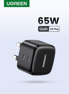 Buy PD 65W GaN Charger USB C Power Adapter Dual Type C Laptop Wall Charging Plug GaN Power Delivery Compatible with Macbook iPhone 14 iPad Matebook Oneplus Huawei Black in UAE