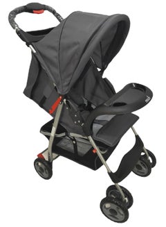 Buy Bezik One Hand Fold Stroller, Multi-Postion Reclining Seat For Infant - Grey in UAE