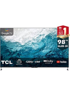 اشتري 98 Inch 4K Ultra HD QLED Smart TV, Google TV with Hands-Free Voice Control, Game Master, Android Ramati Ui, Dolby Vision IQ-Atmos, HDR 10+, IMAX Enhanced, 144Hz VRR, 2022 Model, 98C735 Black في الامارات