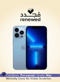 Buy Renewed - iPhone 13 Pro Max With Facetime 256GB Sierra Blue 5G in Saudi Arabia