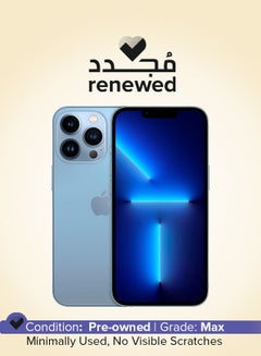 Buy Renewed - iPhone 13 Pro Max 512GB Sierra Blue 5G With Facetime - International Version in Saudi Arabia