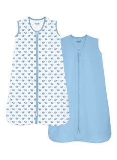 Buy Organic Baby Sleepsack Pack Of 2 Elephant And Blue Small/Medium in Saudi Arabia