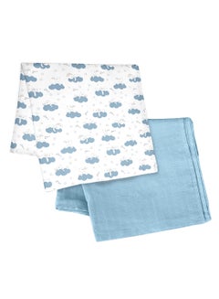 Buy Organic Muslin Wrap/ Swaddle Pack Of 2 Bunny Print in Saudi Arabia