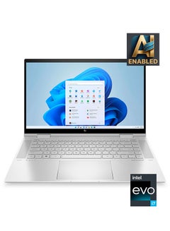 اشتري لابتوب إنفي ‎‎X360 15-EW0023DX قابل للتحويل 2 في 1 بشاشة تعمل باللمس مقاس 15.6 بوصة ومعالج كور i7-1255U بمنصة إنتل إيفو/ ذاكرة رام 16 جيجابايت/ محرك أقراص SSD سعة 512 جيجابايت/ بطاقة رسومات إنتل أيريس Xe/ نظام تشغيل ويندوز 11 هوم اللغة الإنجليزية فضي في الامارات