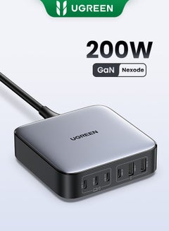 اشتري شاحن Nexode 200W سريع محول GaN تايب سي 6 في 1 قابس جداري يواس بي محول الطاقة متوافق مع ماك بوك برو / لينوفو / HP / هواوي / ايفون / سامسونج جالاكسي س23 / ون بلس / شاومى / بنك الطاقة والأجهزة الأخرى أسود في الامارات