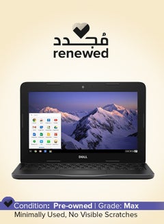 اشتري Renewed - Chromebook 3180 (2017) With 11.6-Inch Display,Intel Celeron N3060 Processor/6th Gen/2GB RAM/16GB SSD/Intel HD Graphics 400 English Black في الامارات