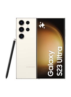 اشتري هاتف Galaxy S23 Ultra 5G ثنائي الشريحة باللون الكريمي وذاكرة الوصول العشوائي (RAM) سعة 12 جيجابايت وسعة 256 جيجابايت - إصدار الشرق الأوسط في السعودية