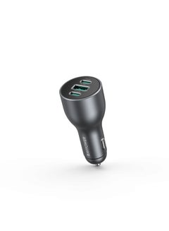 Buy PD100W 3-Port Car Charger Global Version Grey in UAE