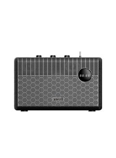 اشتري Portable Wireless Retro Bluetooth With 50W Heavy Bass Speaker For Home Outdoor Office And Party EVAUD-RB51A أسود في الامارات