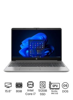 Buy 250 G9 Laptop With 15.6-Inch Display, Core i7-1255U Processor/8GB RAM/512GB SSD/2GB NVIDIA GeForce MX550 Graphics Card/DOS (Without Windows) Arabic Asteroid Silver in Saudi Arabia